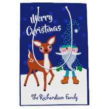 Feliz Natal Blue Gnomo Deer