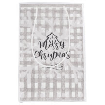 Feliz Natal Buffalo Check Gift Bag