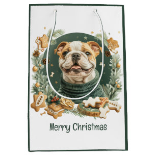 Sacola Para Presentes Média Feliz Natal - Bulldog