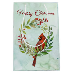 Sacola Para Presentes Média Feliz Natal Cardinal Clássico