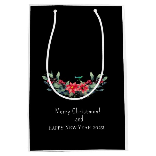 Sacola Para Presentes Média Feliz Natal! Cartão (Frente)