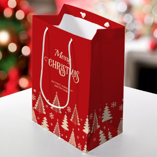 Sacola Para Presentes Média Feliz Natal, cervejeiras vermelhas do século médio