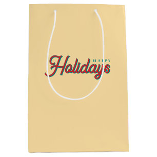Sacola Para Presentes Média Feliz Natal Clássico Único Minimalista Simples