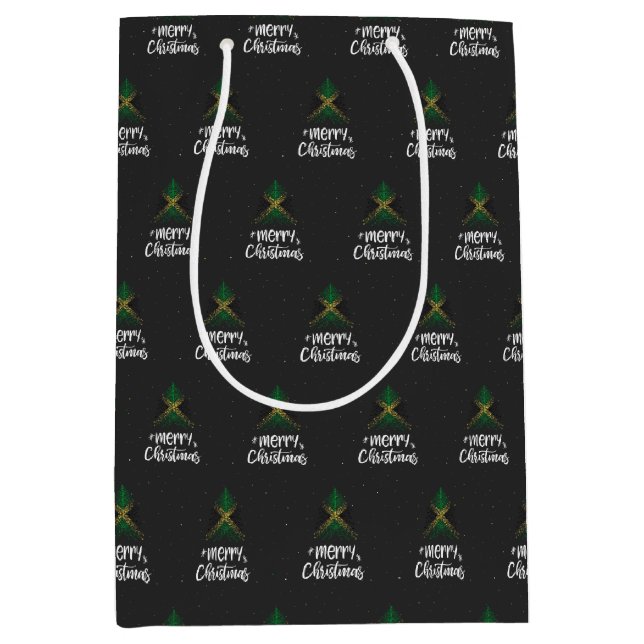Sacola Para Presentes Média Feliz Natal com a bandeira da Jamaica (Frente)