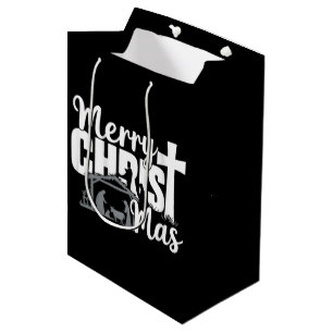 Sacola Para Presentes Média Feliz Natal Cristão Jesus Família
