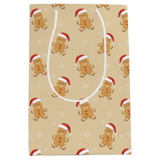 Sacola Para Presentes Média Feliz Natal de Pão de Mel
