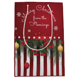 Sacola Para Presentes Média Feliz Natal de (sua família)