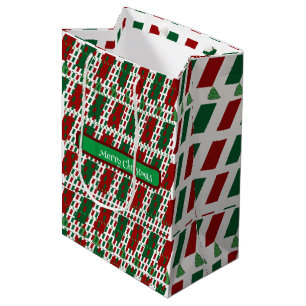 Sacola Para Presentes Média Feliz Natal Elegante e moderno personalização