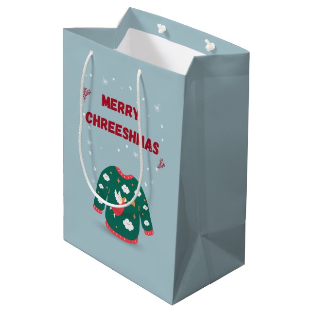 Sacola Para Presentes Média Feliz Natal Feio Anjo (Verso inclinado)
