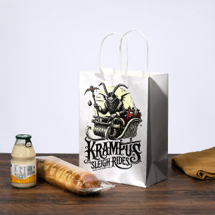 Sacola Para Presentes Média Feliz Natal Krampus Passeios de Trenó