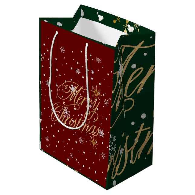 Sacola Para Presentes Média Feliz Natal Moda Festa  (Verso inclinado)