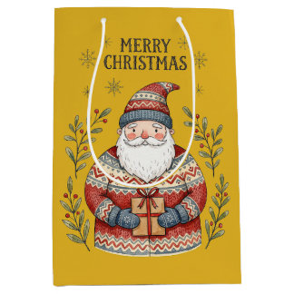 Sacola Para Presentes Média Feliz Natal Papai Noel