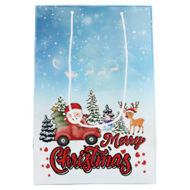 Sacola Para Presentes Média Feliz Natal Papais noeis Vermelhos Presentes de Ca