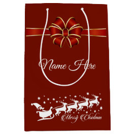 Sacola Para Presentes Média Feliz Natal Personalizado