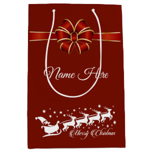 Sacola Para Presentes Média Feliz Natal Personalizado
