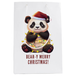 Sacola Para Presentes Média Feliz Natal! Playful Panda Gift Bag