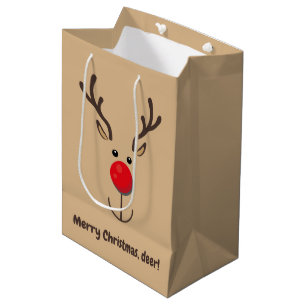 Sacola Para Presentes Média "Feliz Natal, veado"