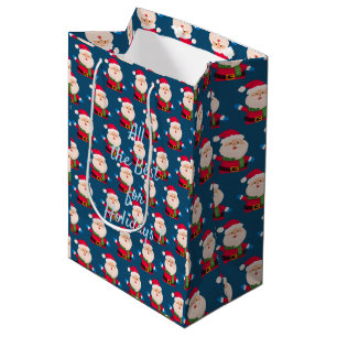 Sacola Para Presentes Média Feliz Papai noel de Natal