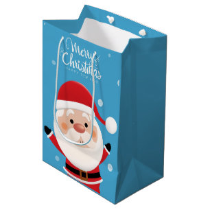 Sacola Para Presentes Média Feliz Papai noel de Natal
