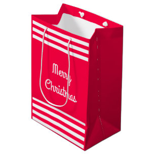 Sacola Para Presentes Média Feliz Texto de Natal Modelo vermelho clássico