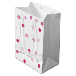 Sacola Para Presentes Média FELIZ VALENTINES DAY Bolinhas Rosa Amor doce