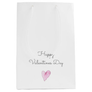 Sacola Para Presentes Média FELIZ VALENTINES DAY Pink Heart Sweet