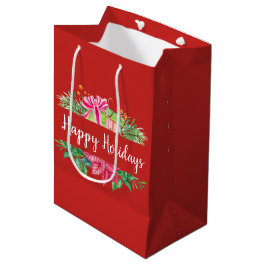Sacola Para Presentes Média Felizes Presentes De Férias E Evergreens
