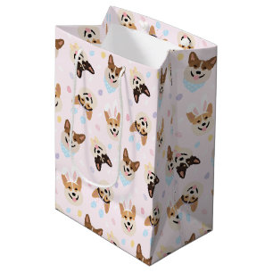 Sacola Para Presentes Média Felz pascoa Pembroke Welsh Corgi