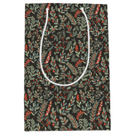 Sacola Para Presentes Média Feriado de inverno escandinavo e Berry