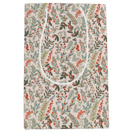 Sacola Para Presentes Média Feriado de inverno escandinavo e Berry