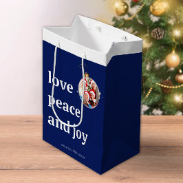 Sacola Para Presentes Média Feriado de Joy Paz para a Família de Natal