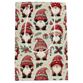 Sacola Para Presentes Média Feriado de Natal Gnomo Ilustrado Sem Previsão