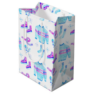 Sacola Para Presentes Média Feriado de Pele de Gelo Cozy Winter gear