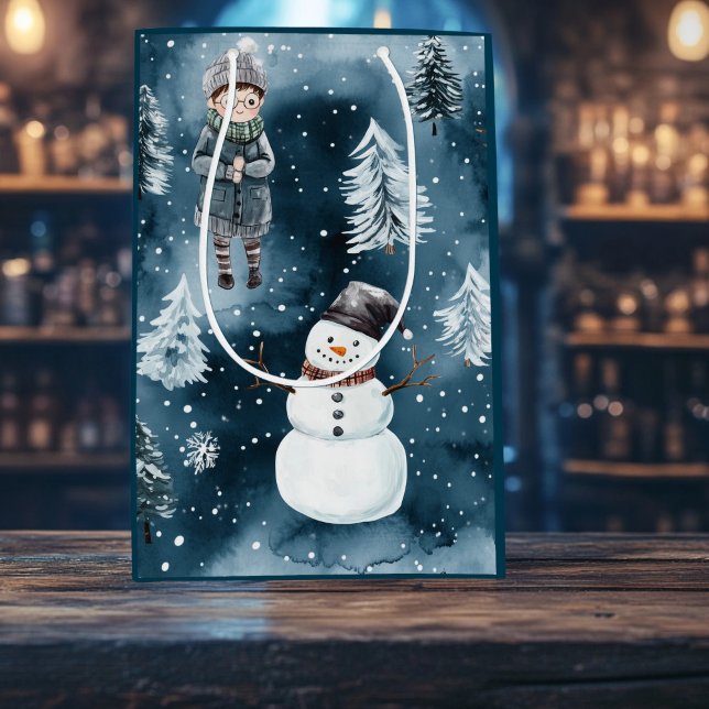 Sacola Para Presentes Média Feriado de Potência do Assistente Mágico (Wizardly Christmas Gift Bag 
)