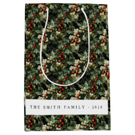 Sacola Para Presentes Média Feriado Verde Tradicional