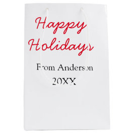 Sacola Para Presentes Média Feriados felizes nome da família de amor negro ver