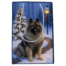 Sacola Para Presentes Média Férias de Keeshond