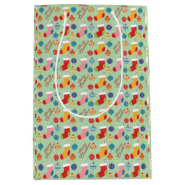 Sacola Para Presentes Média Férias de Natal Festivas Personalizadas