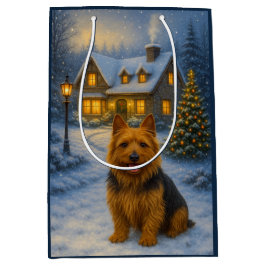Sacola Para Presentes Média Férias do Australian Terrier