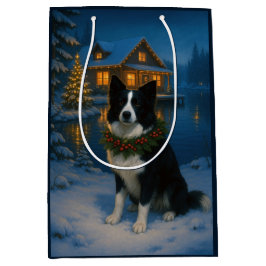 Sacola Para Presentes Média Férias do Border Collie