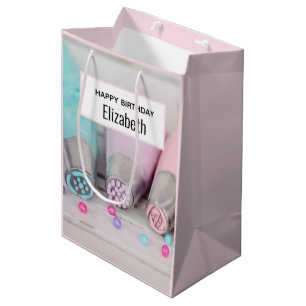 Sacola Para Presentes Média Ferramentas de decoração de bolo coloridas pastel 