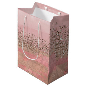Sacola Para Presentes Média Festa da Princesa Marroquina Indiana Brilho Rosa