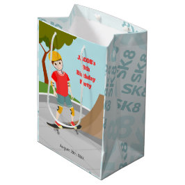 Sacola Para Presentes Média Festa de aniversário de Diversão do Parque do skat