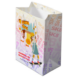 Sacola Para Presentes Média Festa de aniversário de diversão do Skater Park