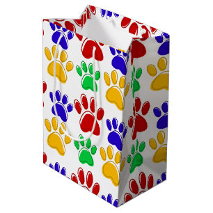 Sacola Para Presentes Média Festa de aniversário de Pet Simples e Colorido