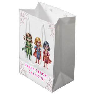 Sacola Para Presentes Média Festa de aniversário De Supergirl Heroes Para Meni