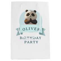Festa de Aniversário do Panda em Aquarela Azul