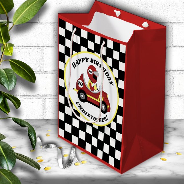 Sacola Para Presentes Média Festa de aniversário Personalizada do Tema do Carr (Criador carregado)