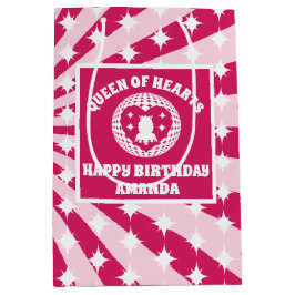 Sacola Para Presentes Média Festa de aniversário Retro Magenta Rainha Magenta 