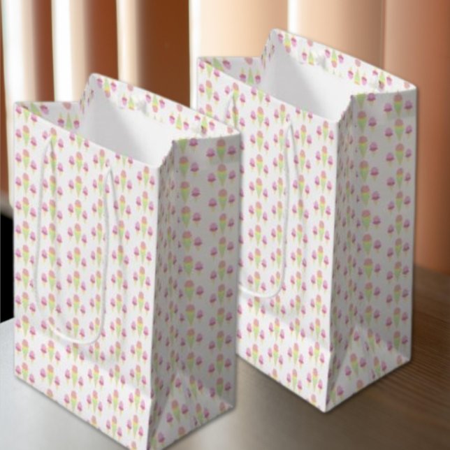 Sacola Para Presentes Média Festa de Chá de Panela com Sorvete Recheado (Criador carregado)